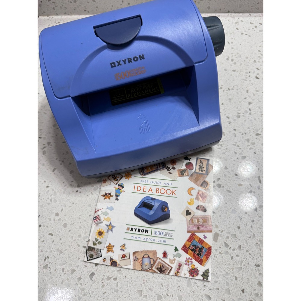 Xyron Create-a-Sticker 500 Blue Good Manual Permanent Adhesive 5 Inch
